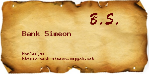 Bank Simeon névjegykártya